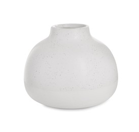 Photo of One beautiful ceramic vase isolated on white