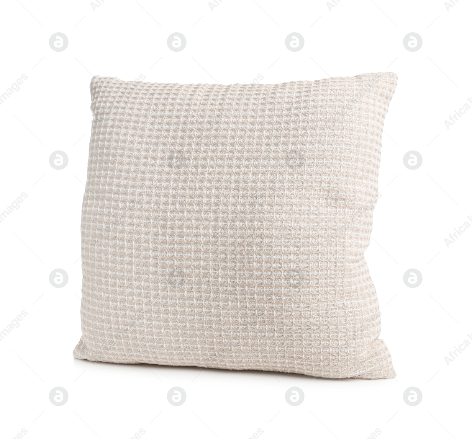 Photo of One soft light pillow isolated on white