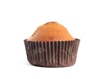 Photo of One delicious sweet muffin isolated on white