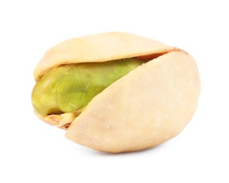 Photo of One tasty pistachio nut isolated on white