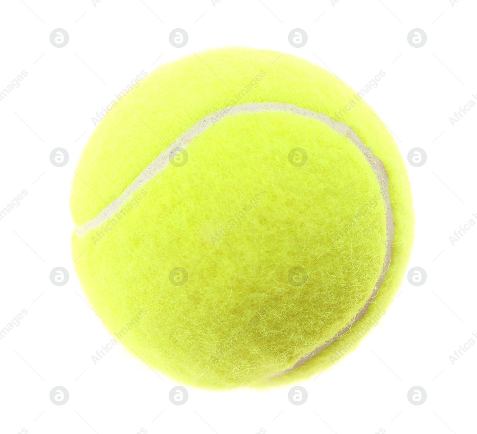 Photo of One light green tennis ball isolated on white