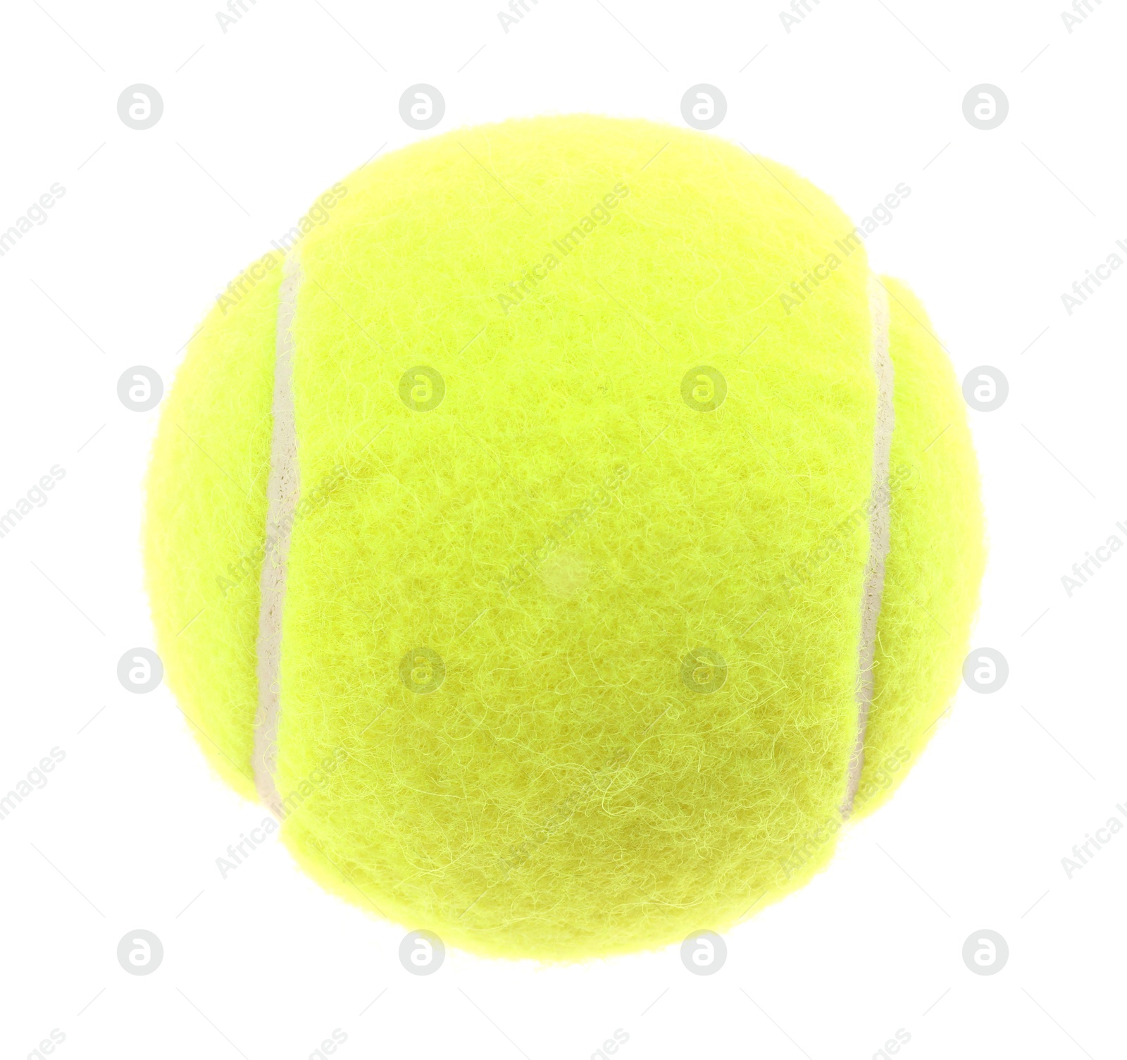 Photo of One light green tennis ball isolated on white