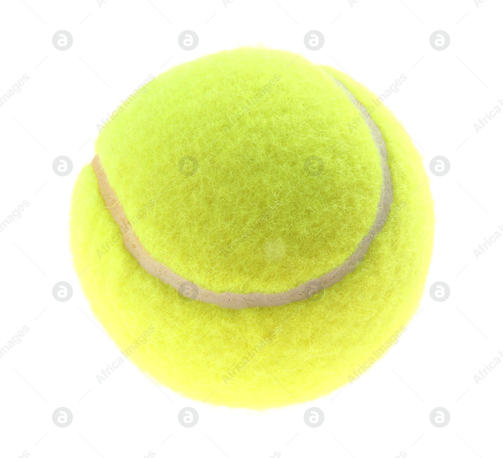 Photo of One light green tennis ball isolated on white