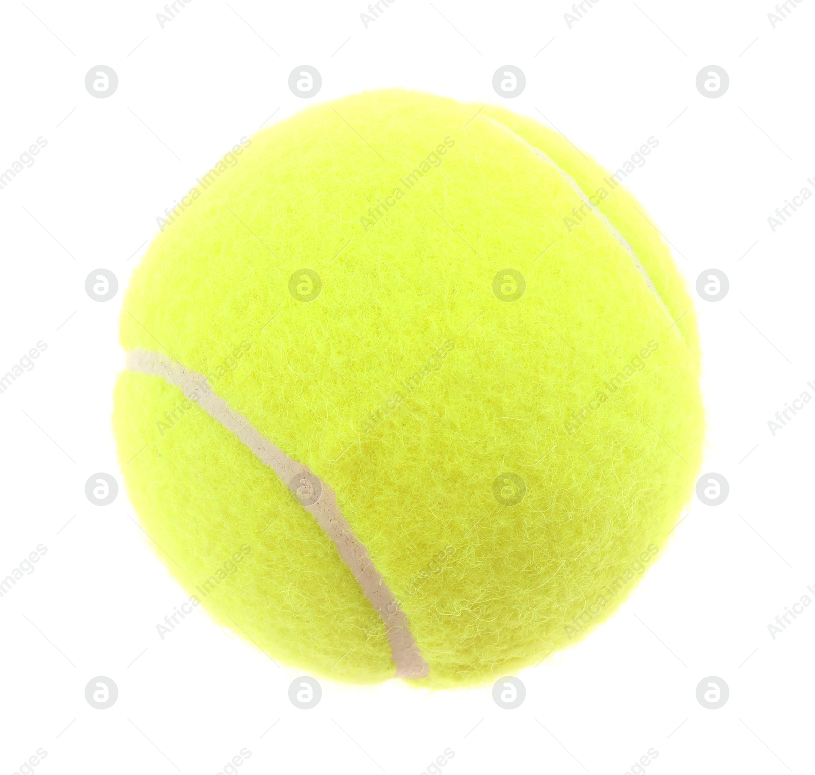 Photo of One light green tennis ball isolated on white