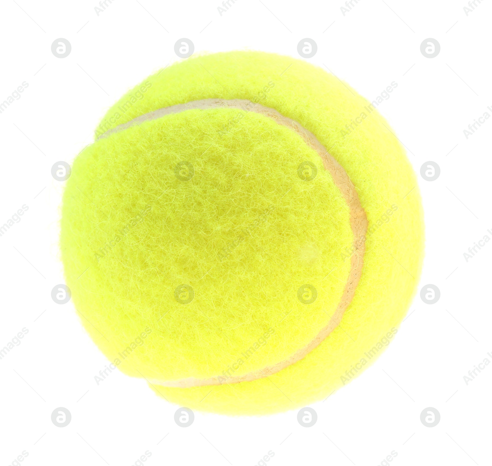 Photo of One light green tennis ball isolated on white