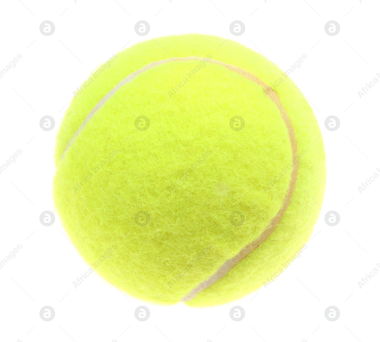 Photo of One light green tennis ball isolated on white