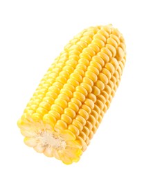 Half of fresh corncob isolated on white