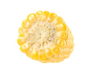 Half of fresh corncob isolated on white