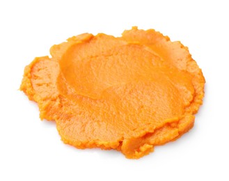 Photo of Delicious mashed sweet potatoes isolated on white