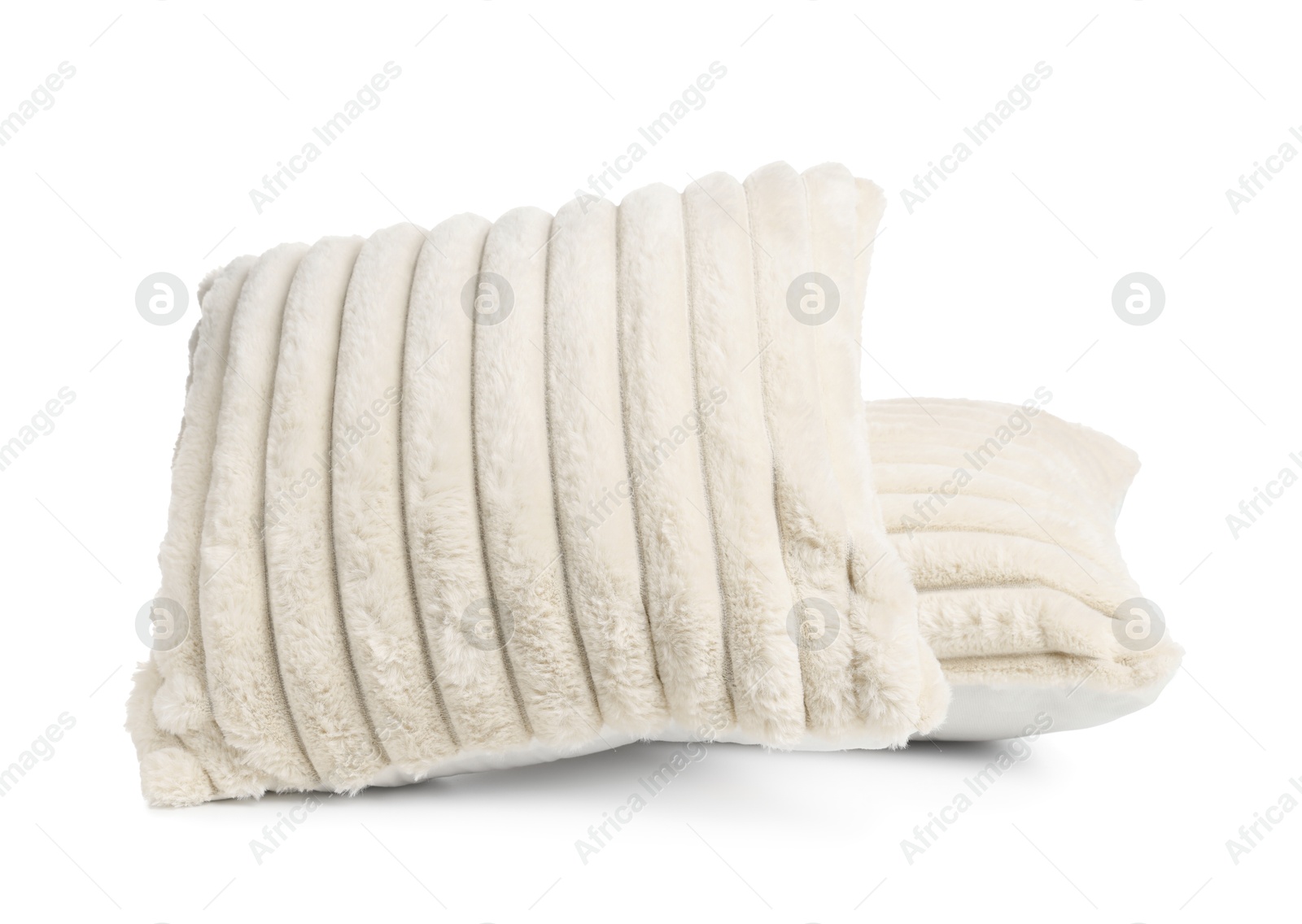 Photo of Two soft light pillows isolated on white