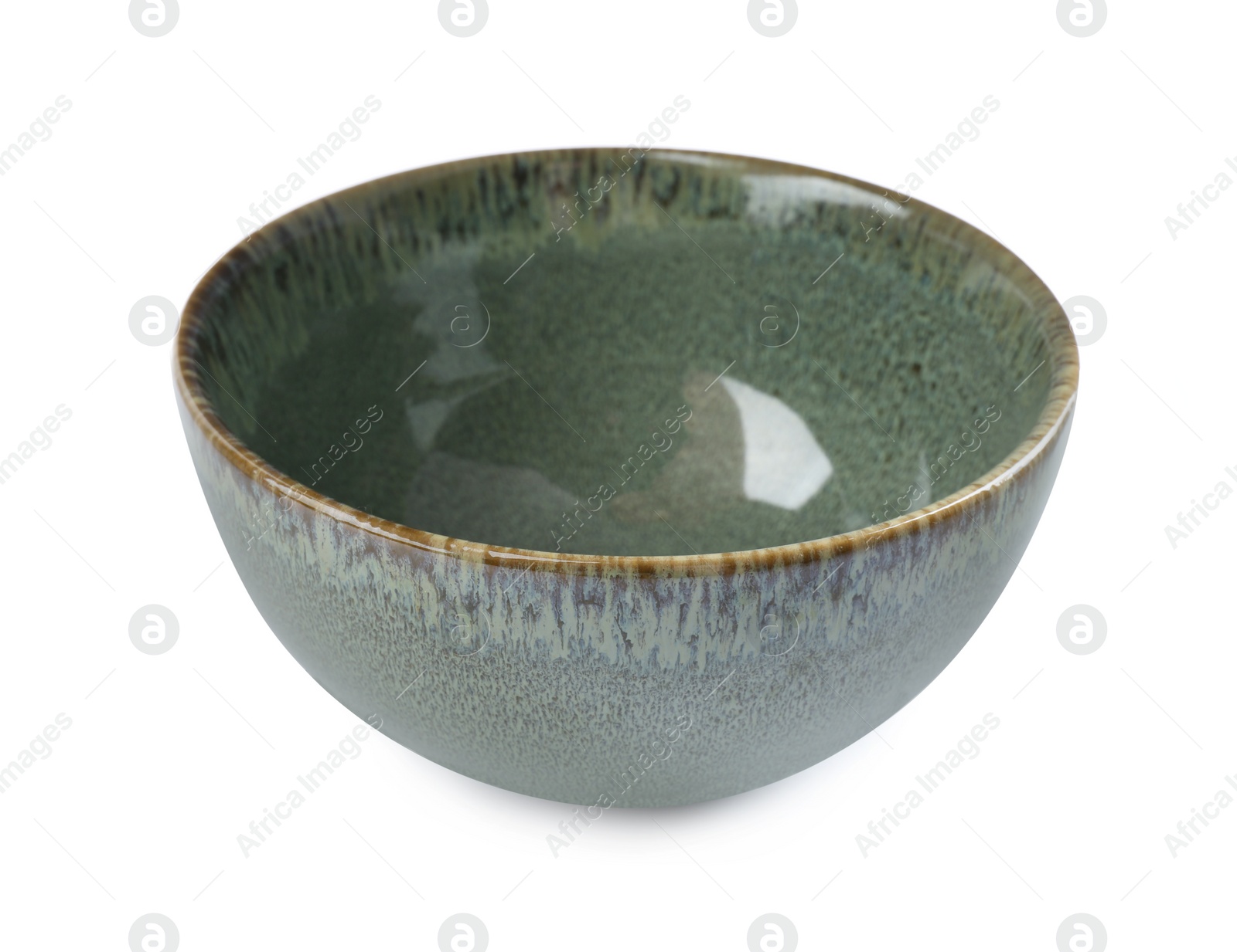 Photo of Stylish empty ceramic bowl isolated on white