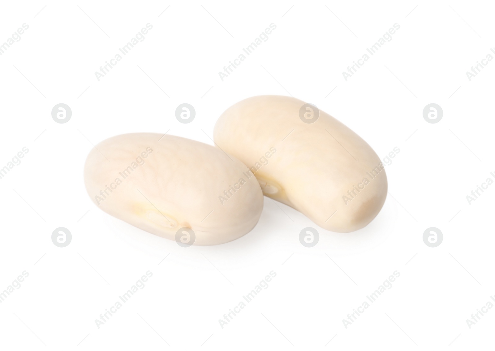 Photo of Raw beans on white background. Vegetable planting