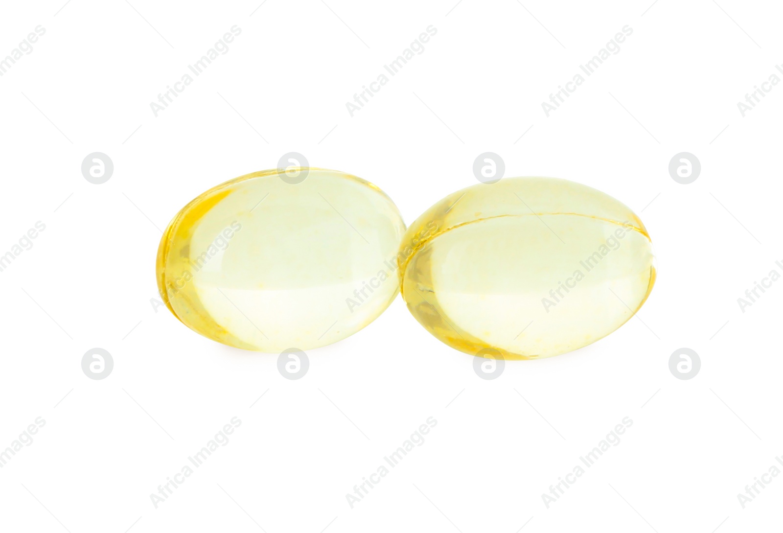 Photo of Vitamin capsules isolated on white. Health supplement