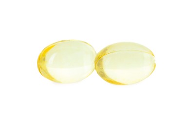 Vitamin capsules isolated on white. Health supplement