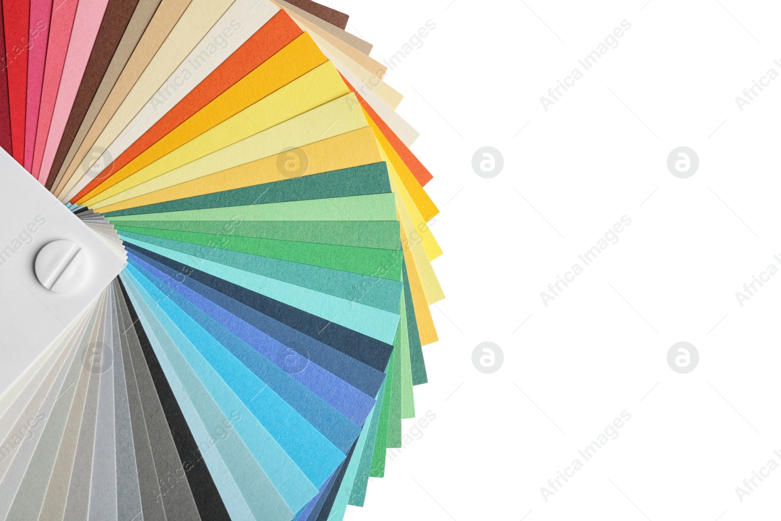 Photo of Color palette on white background, top view