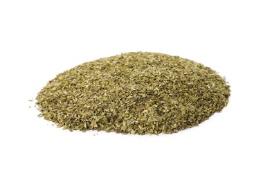 Pile of aromatic mate tea isolated on white