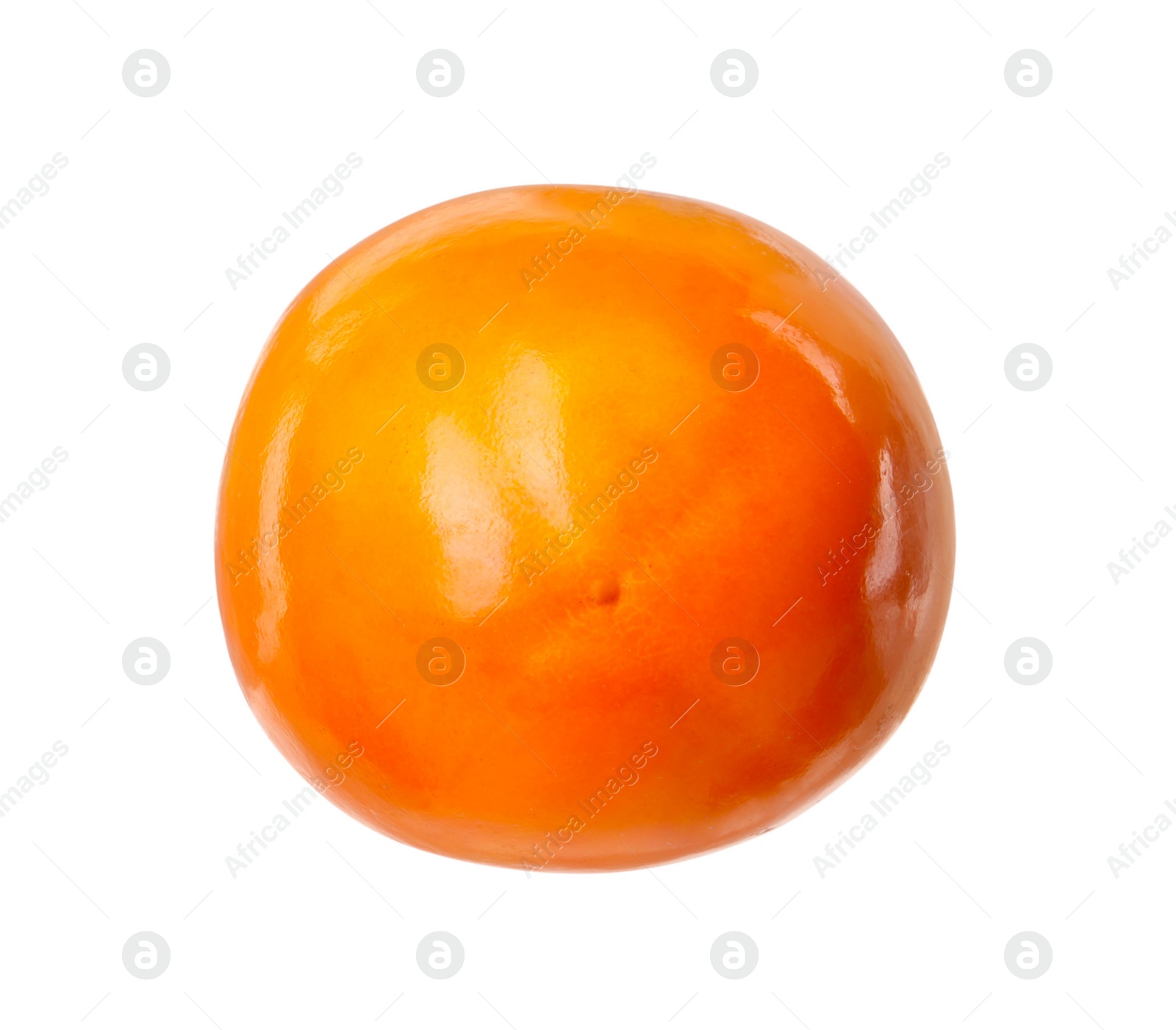 Photo of One fresh persimmon fruit isolated on white