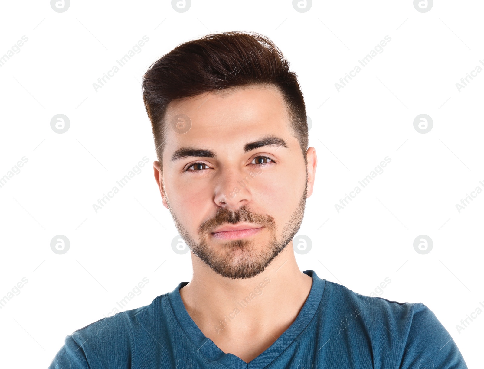 Photo of Portrait of handsome man isolated on white