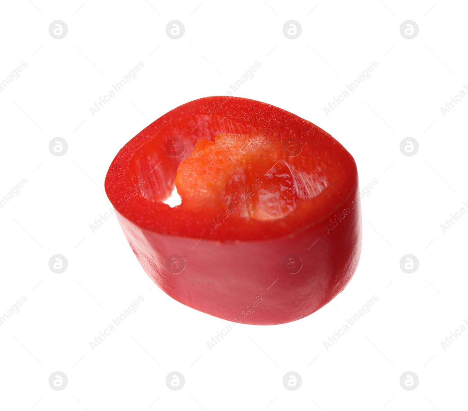 Photo of Piece of red hot chili pepper isolated on white