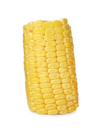 Photo of Piece of fresh corncob on white background