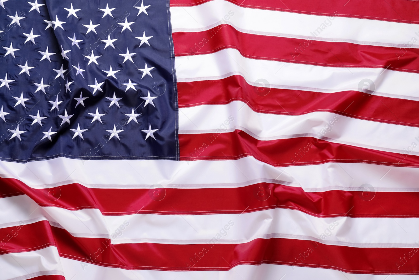 Photo of National flag of USA as background, closeup