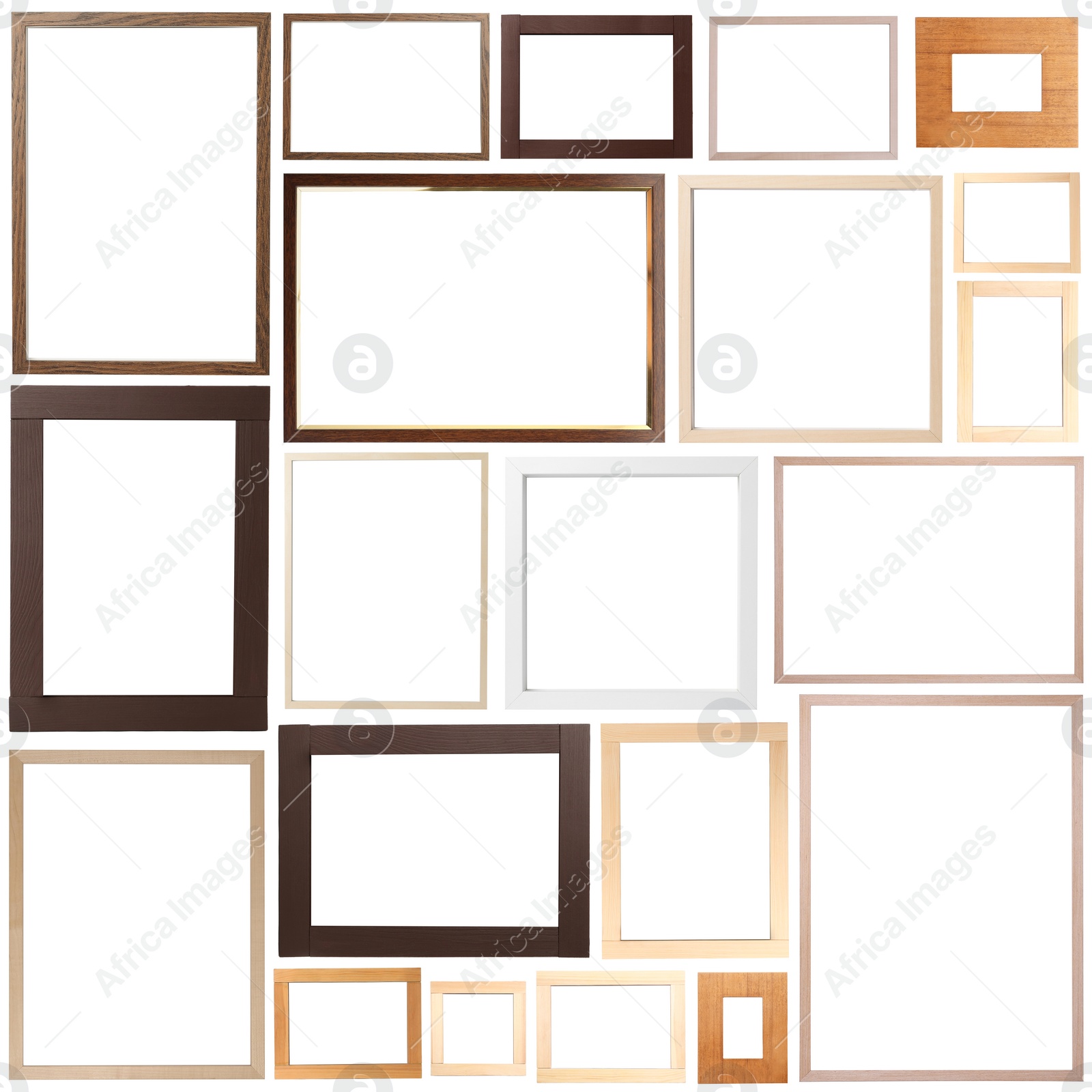 Image of Set of many different frames isolated on white