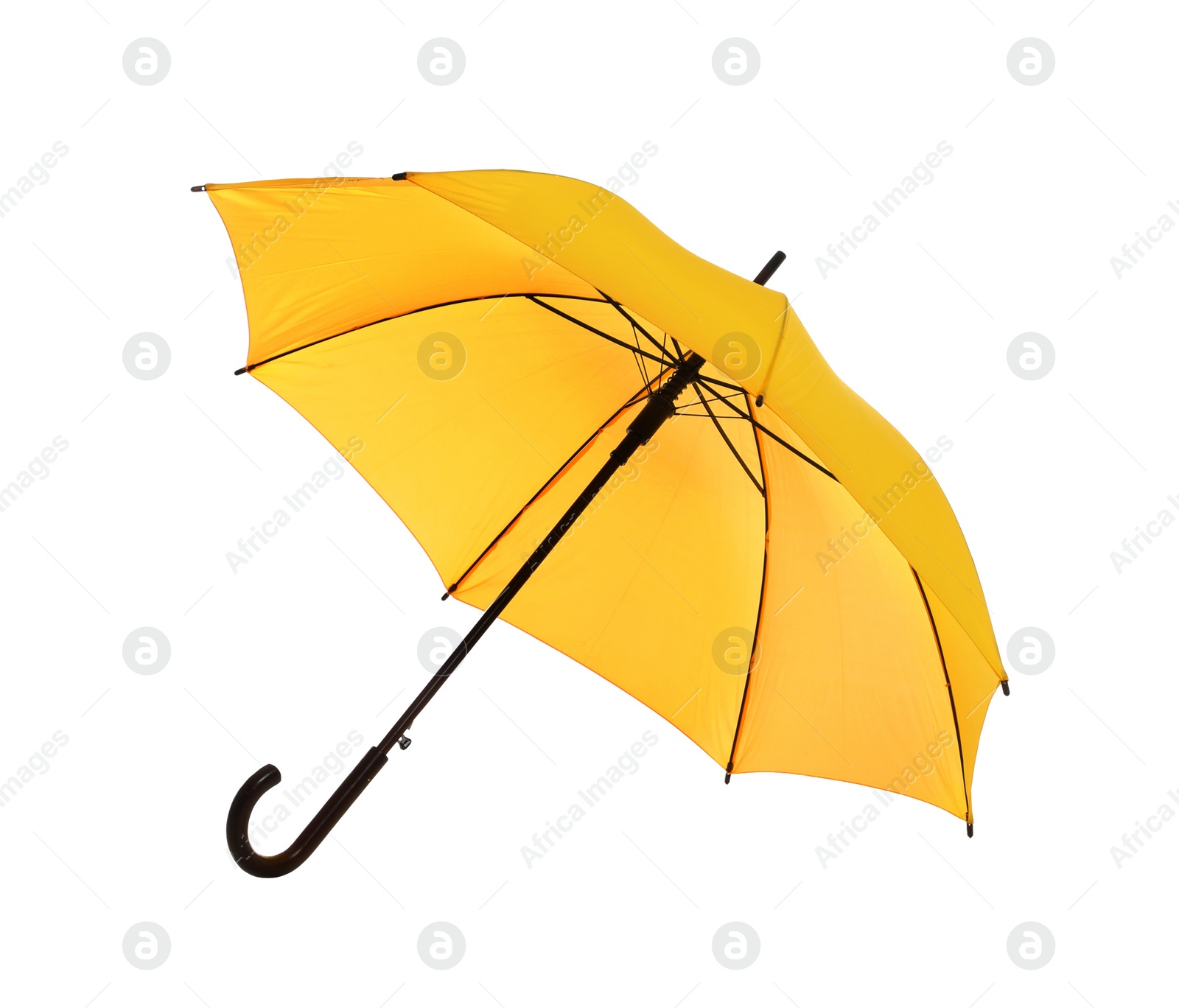 Photo of Beautiful open umbrella on white background