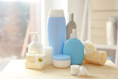 Photo of Set of body care products on table