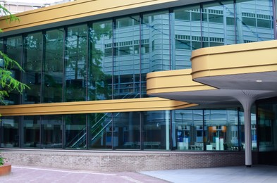 Exterior of beautiful building on city street