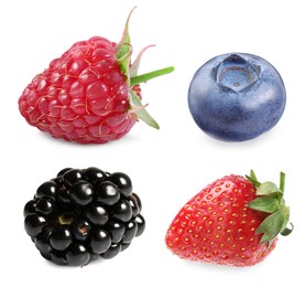 Image of Blackberry, blueberry, strawberry and raspberry isolated on white