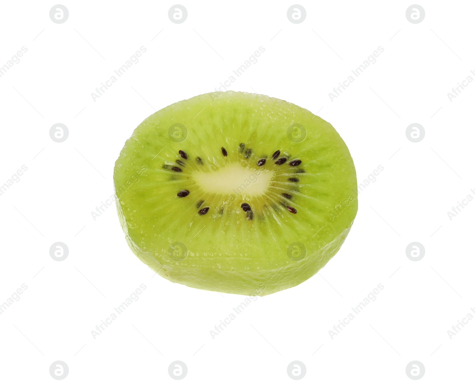 Photo of Cut fresh juicy kiwi on white background