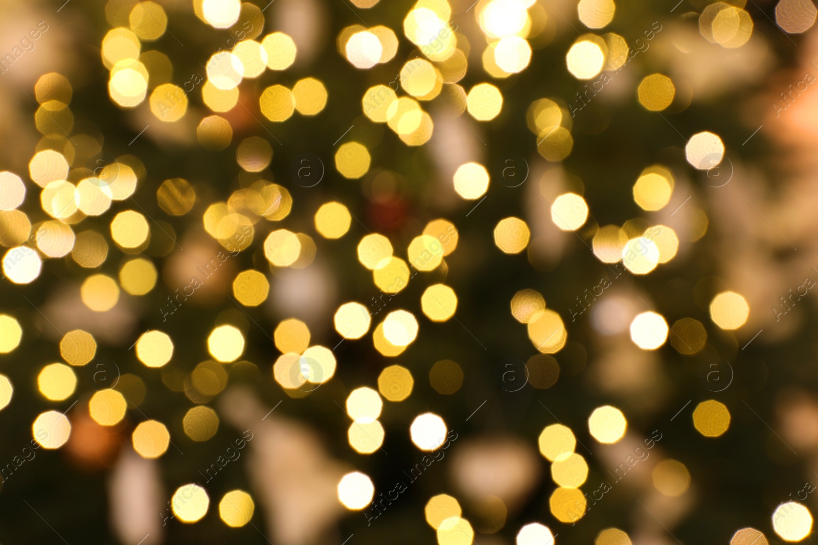 Photo of Abstract background with blurred Christmas lights, bokeh effect