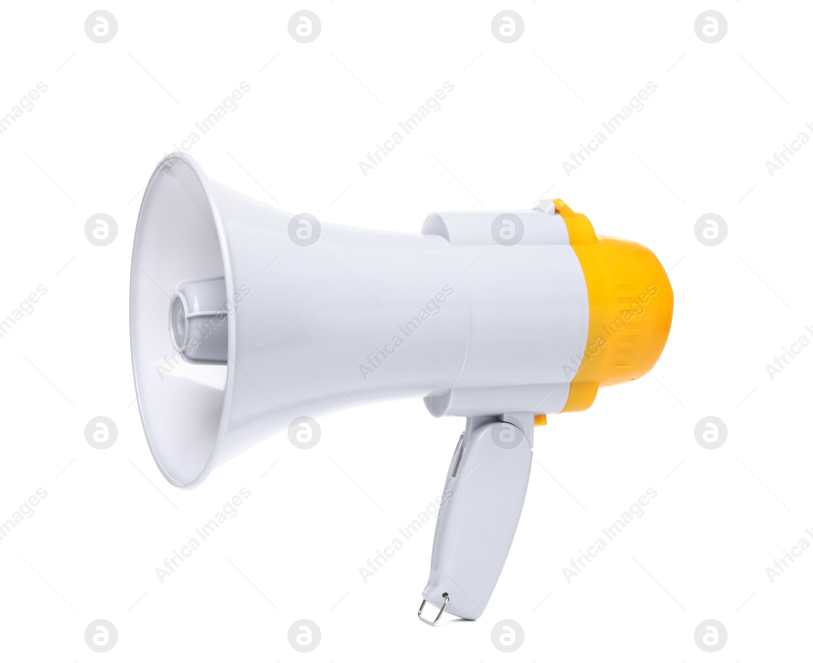 Photo of Electronic megaphone on white background