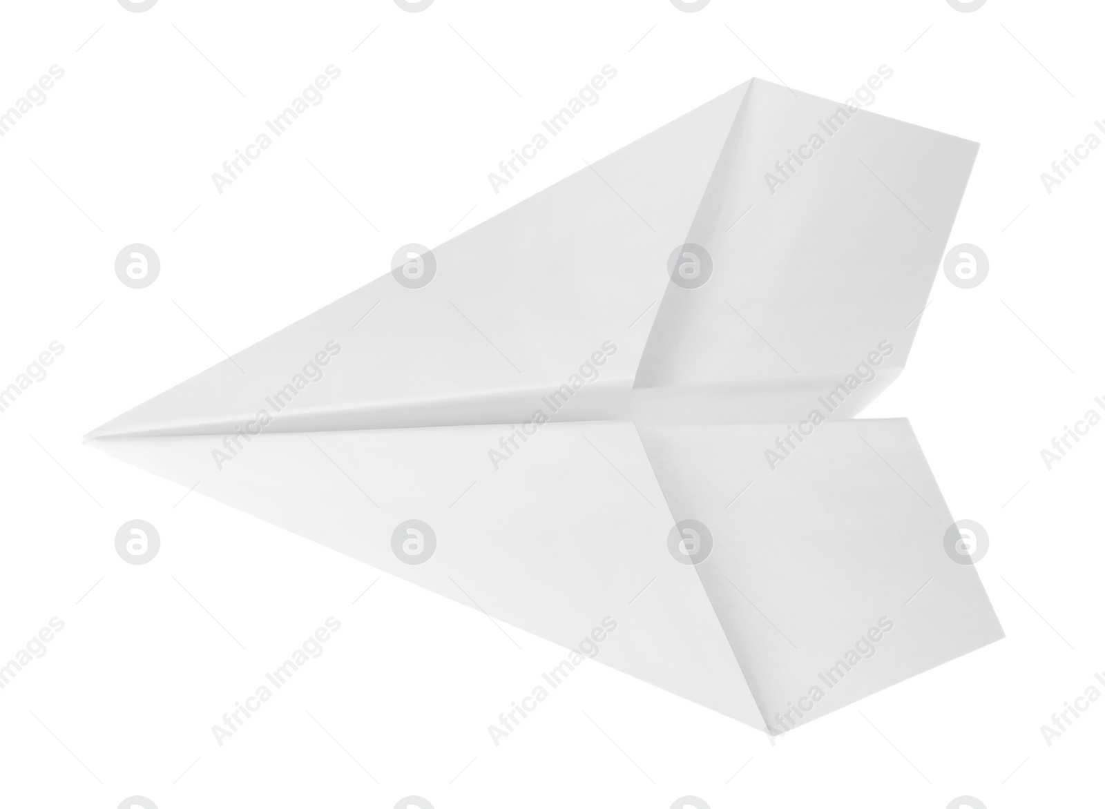 Photo of One handmade paper plane isolated on white