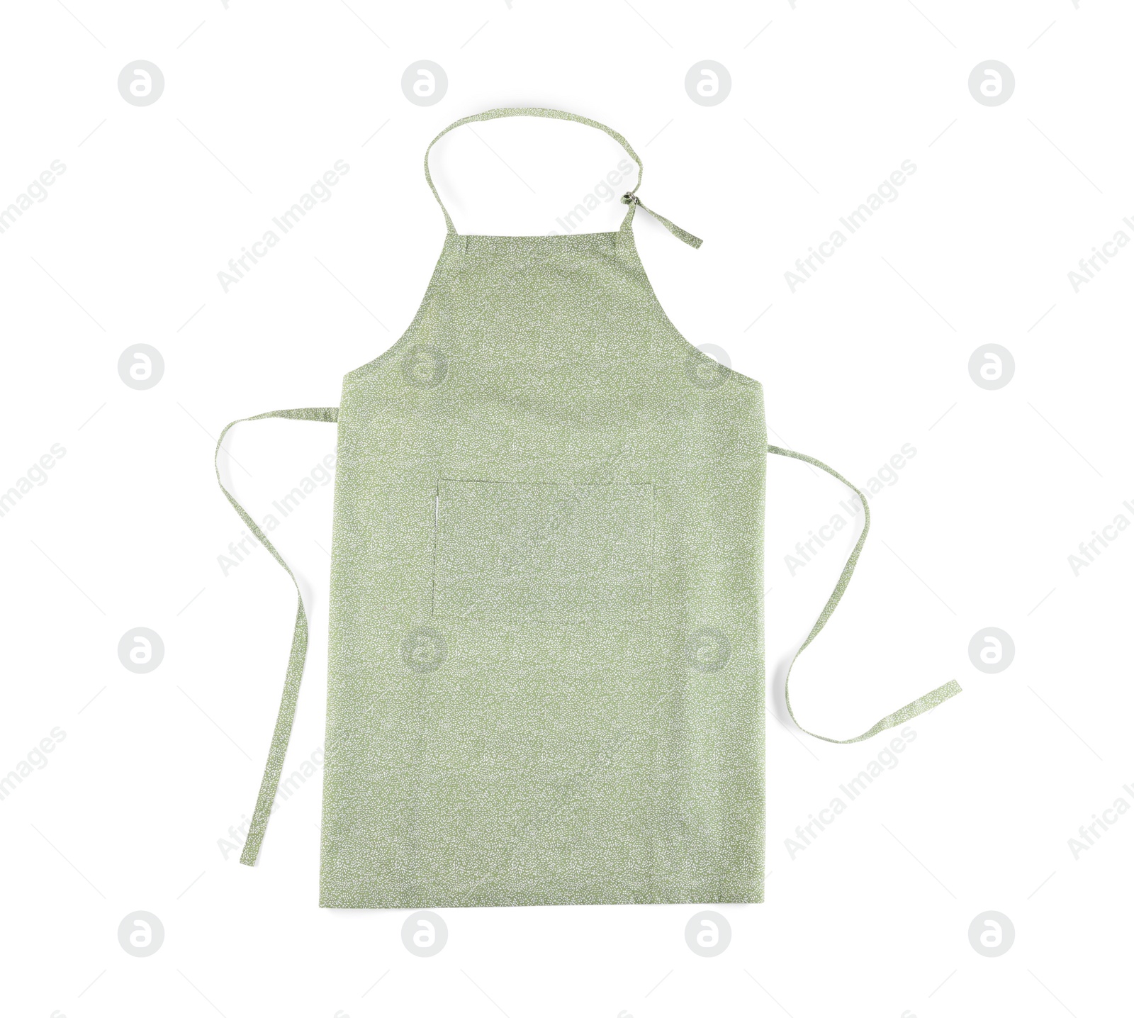 Photo of Light apron with pattern isolated on white, top view