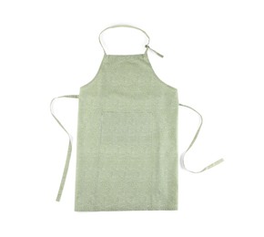 Photo of Light apron with pattern isolated on white, top view