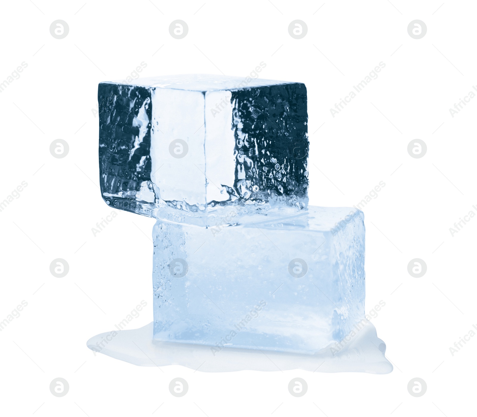 Photo of Crystal clear ice cubes isolated on white