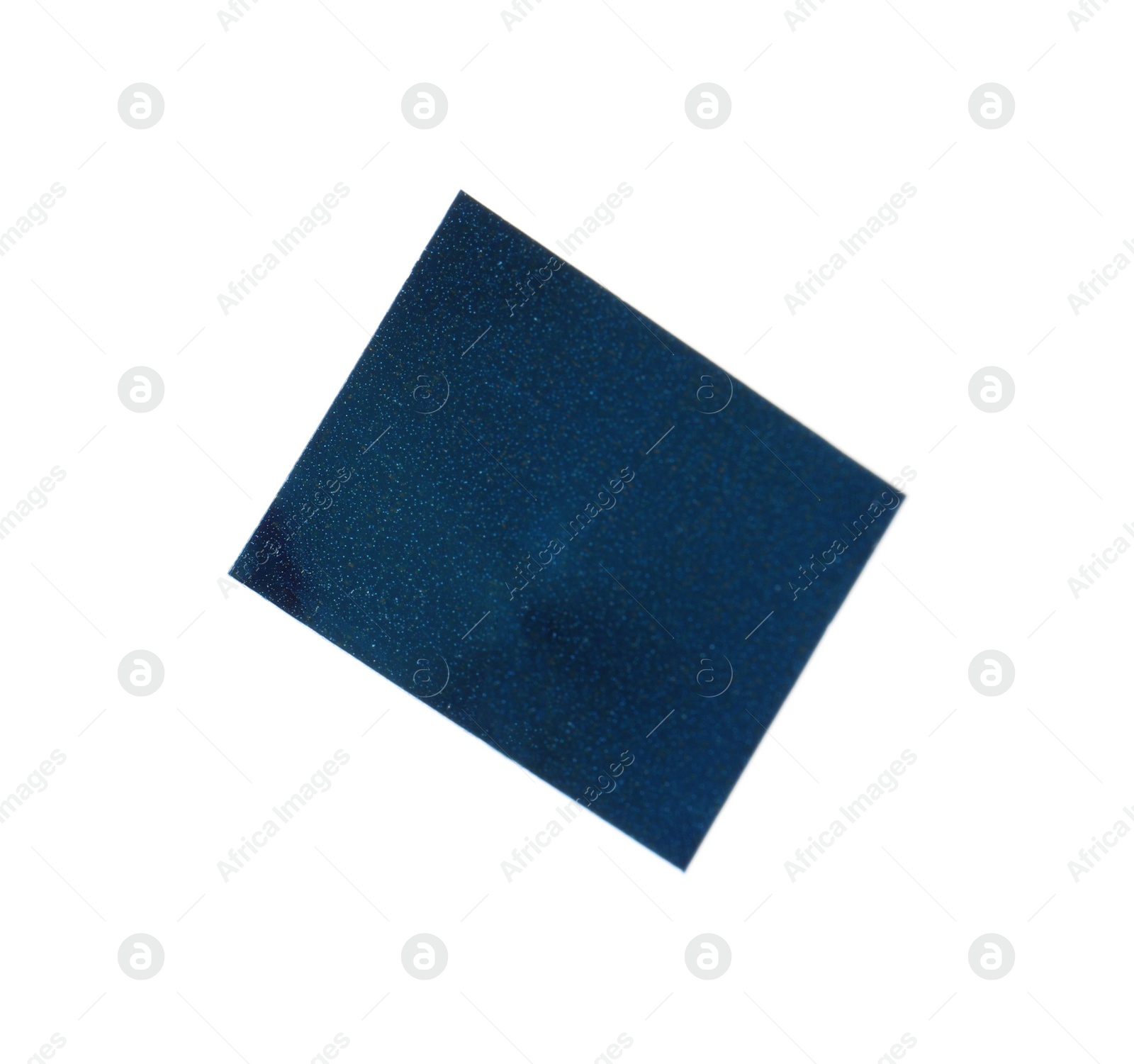 Photo of Piece of blue confetti isolated on white