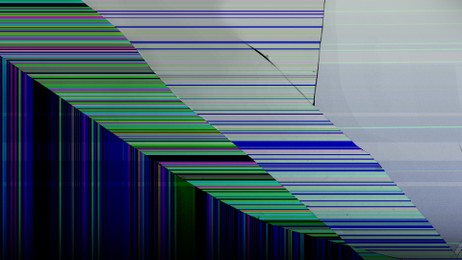 Illustration of Broken TV screen with colorful stripes, illustration