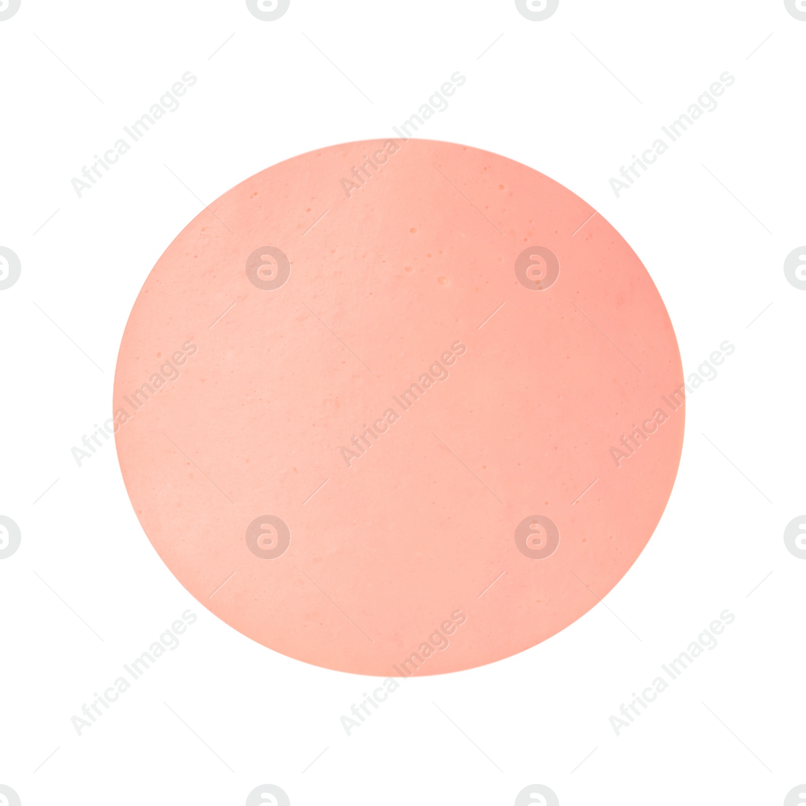 Photo of Slice of delicious boiled sausage isolated on white