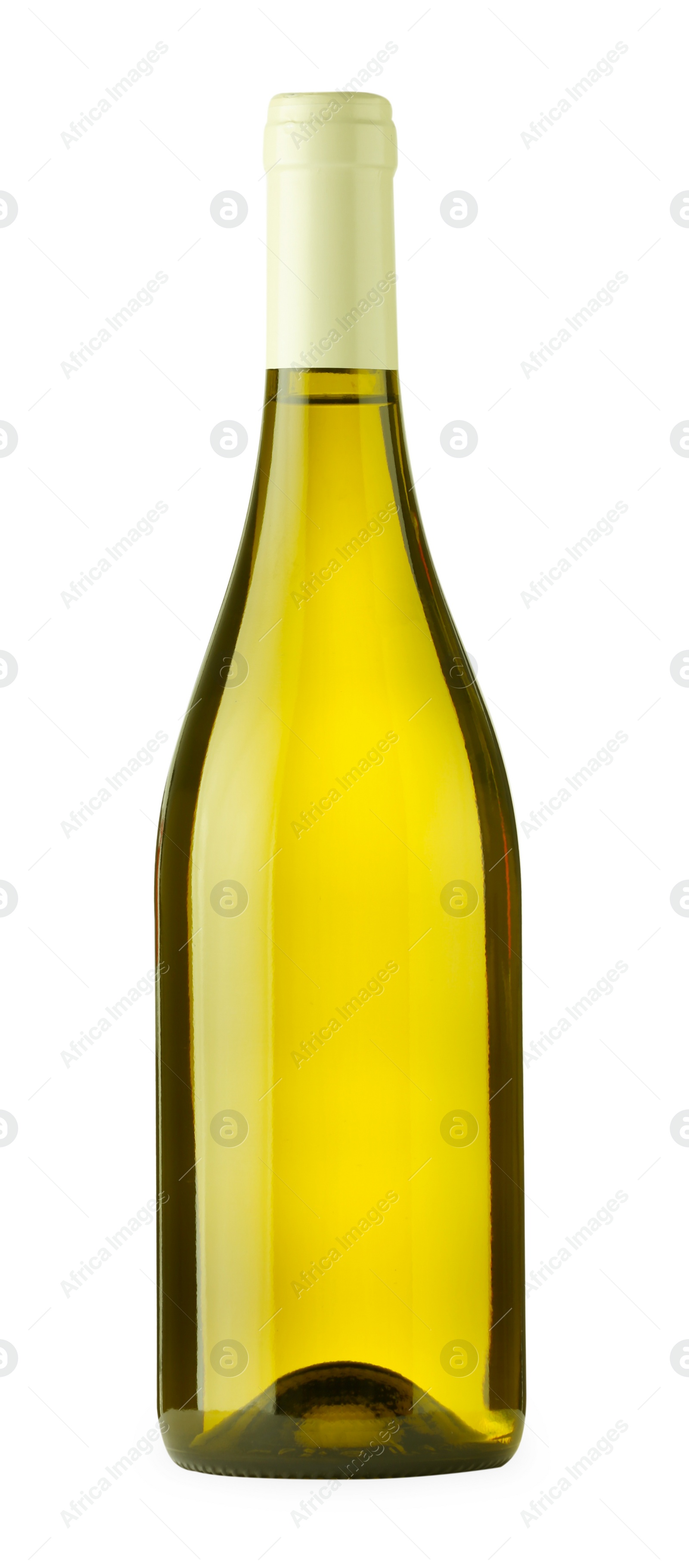 Photo of Wine in glass bottle isolated on white
