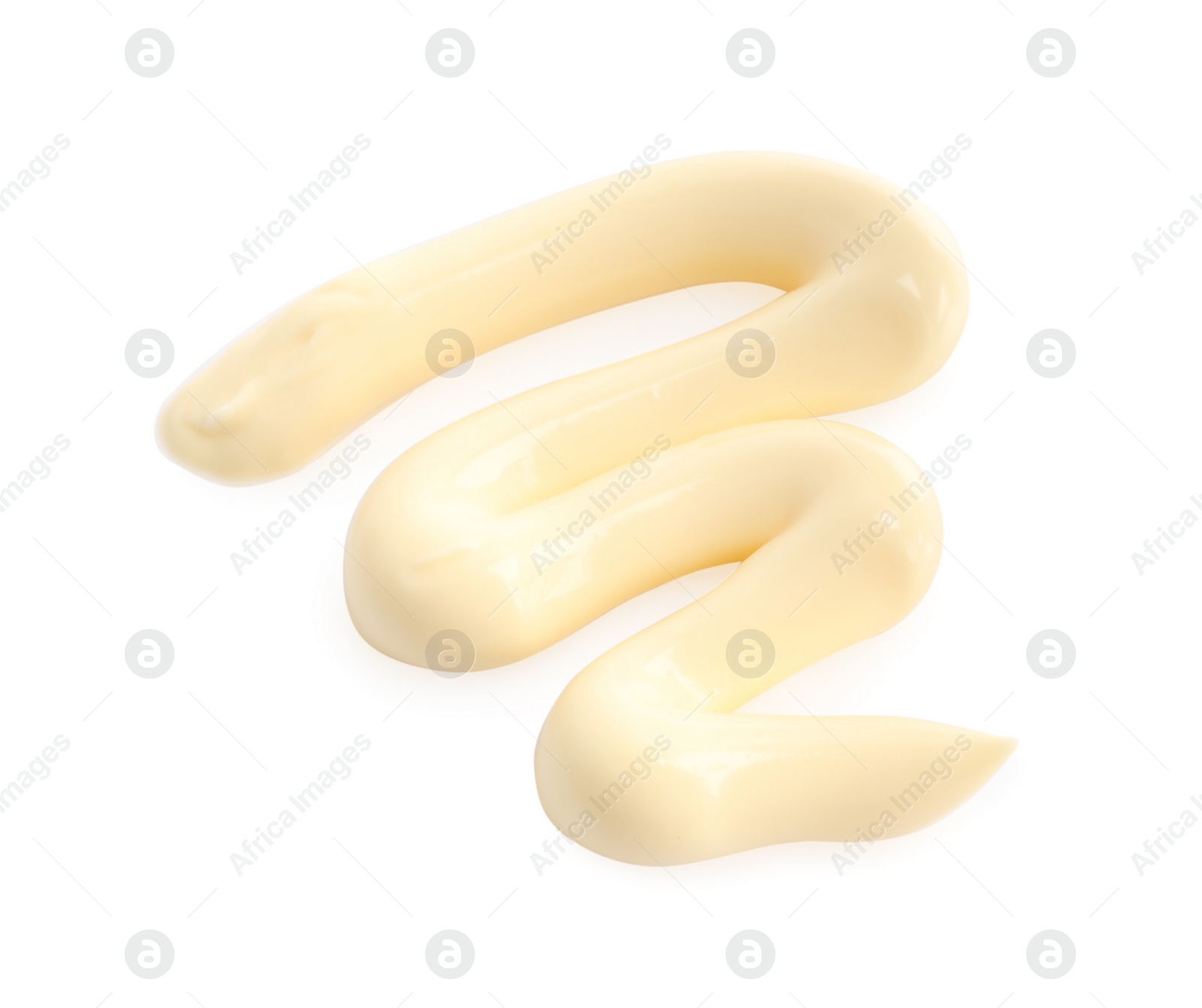 Photo of Tasty mayonnaise isolated on white. Yummy sauce