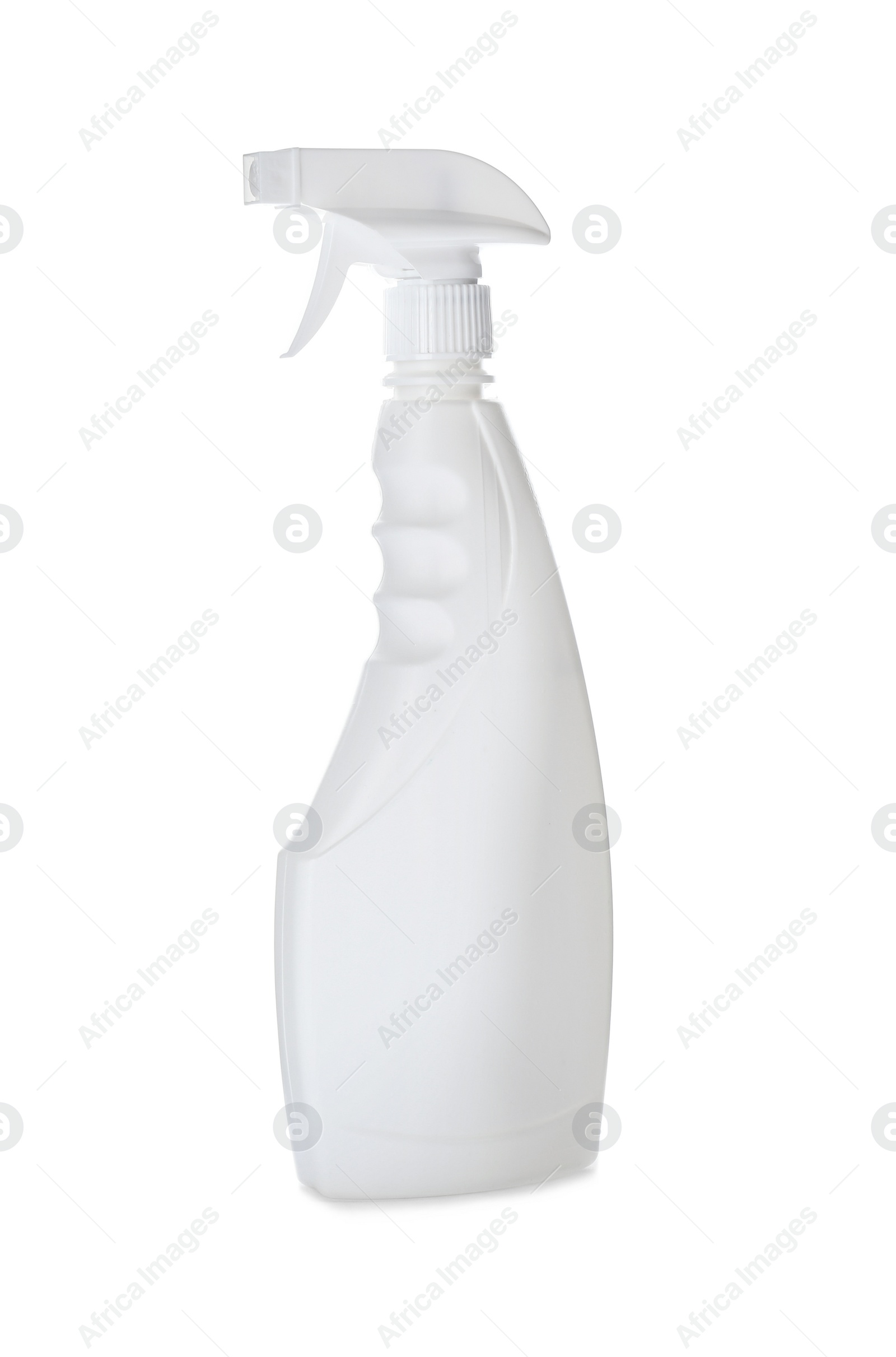 Photo of Spray bottle with detergent isolated on white