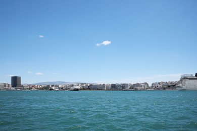 Photo of Picturesque view of port with modern boats on sunny day