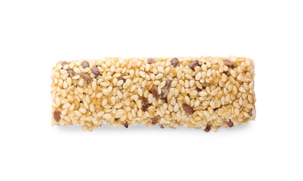 Tasty sesame seed bar isolated on white