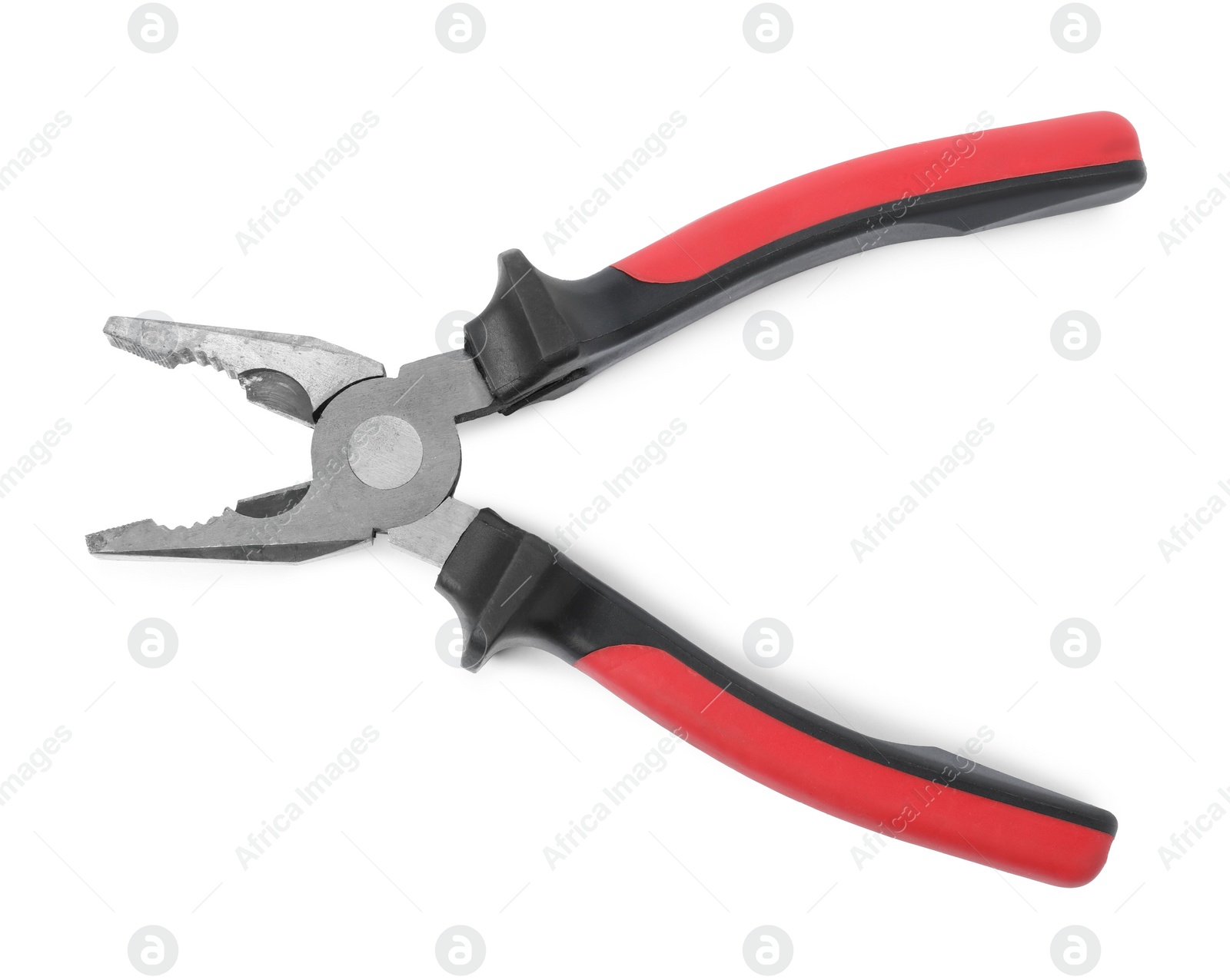 Photo of New combination pliers isolated on white, top view