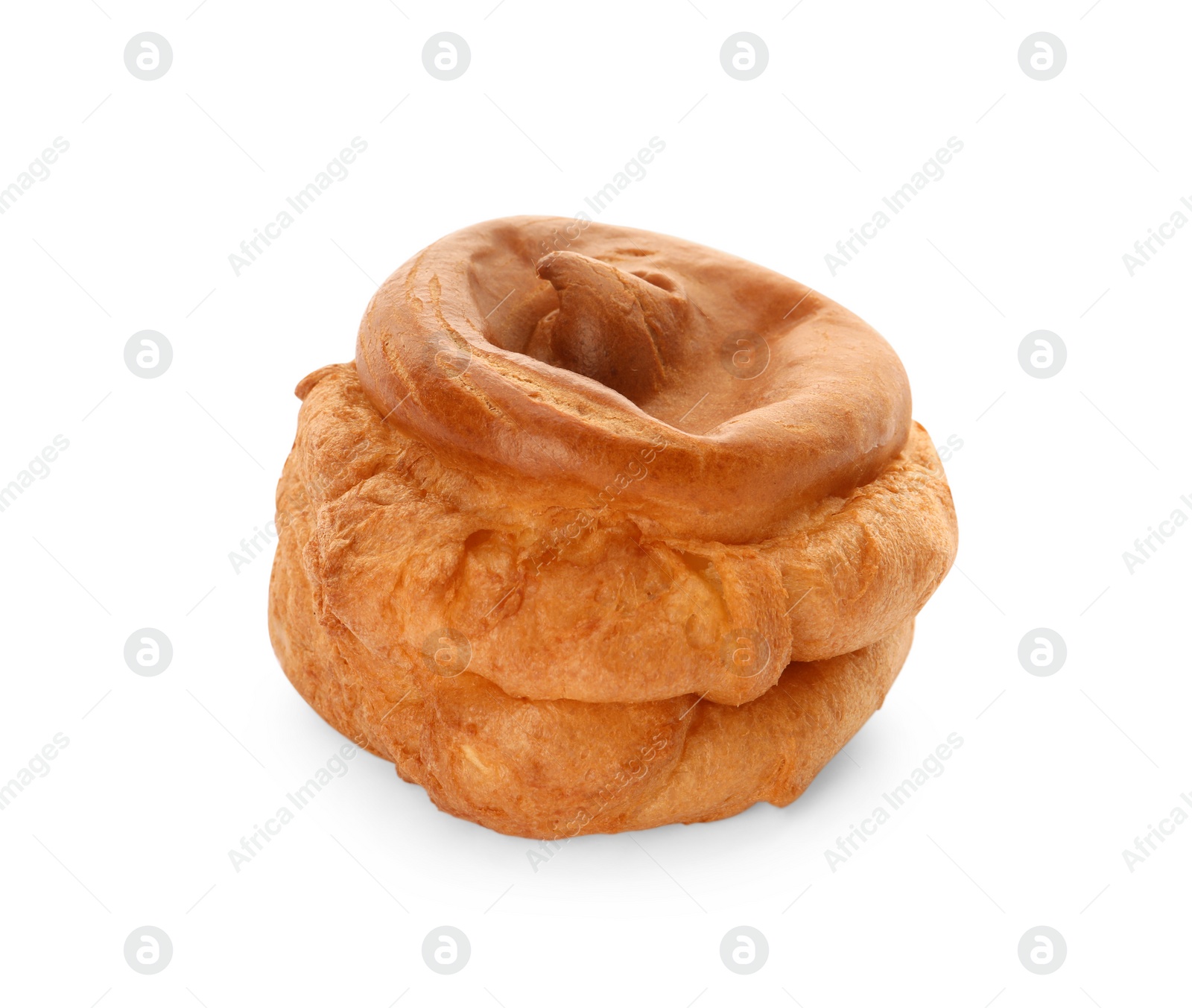 Photo of One delicious fresh profiterole isolated on white