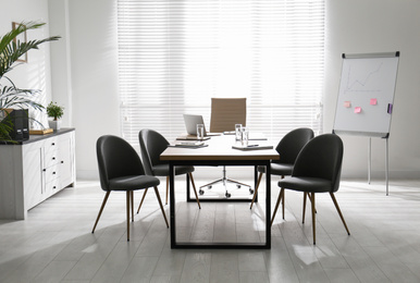 Photo of Conference room interior with modern office table
