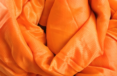 Photo of Rolled sleeping bag, closeup view. Camping equipment