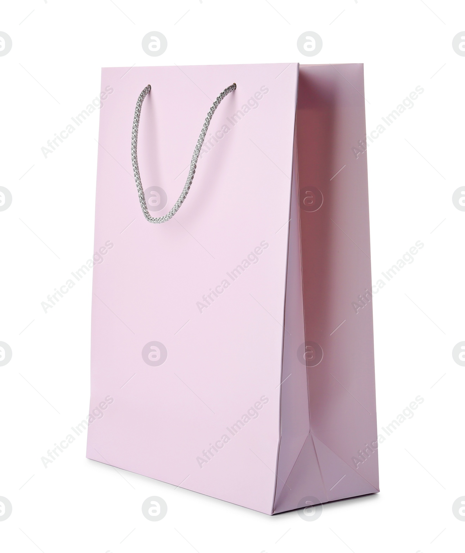 Photo of Mockup of paper shopping bag on white background